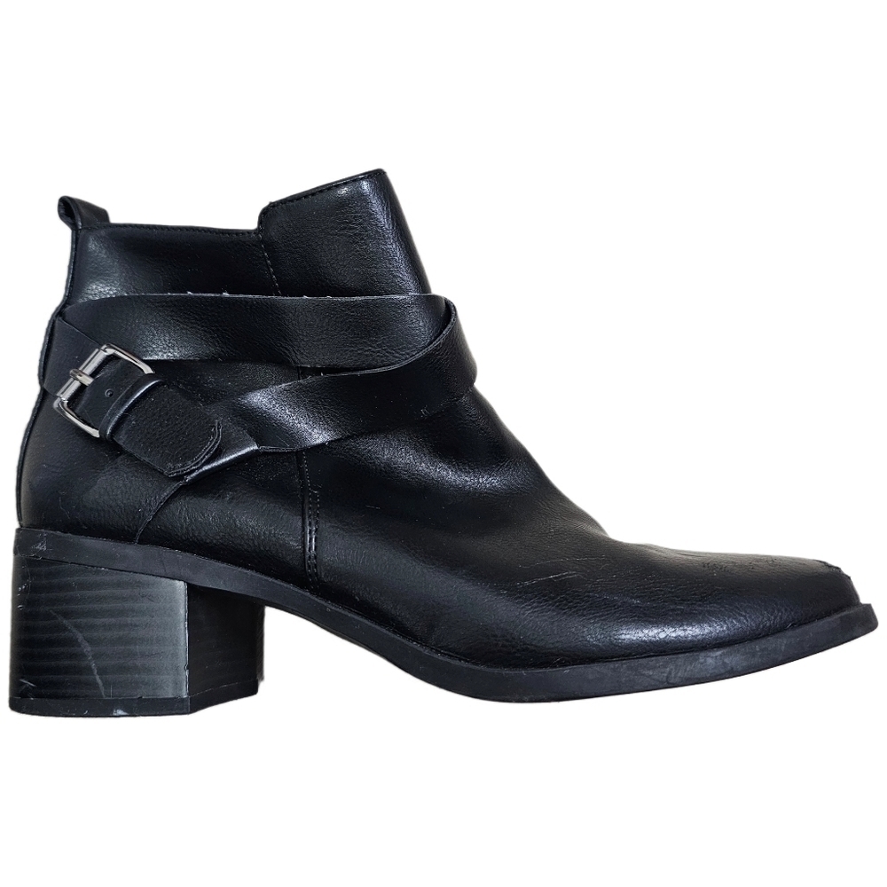 Anne Klein flex black block heeled bootie